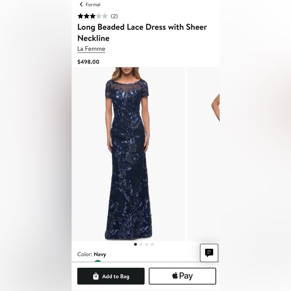 La Femme Sequin Floral Short Sleeve Sheath Gown - gorgeous